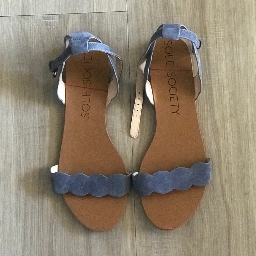 Sole Society Sandals Blue Flats